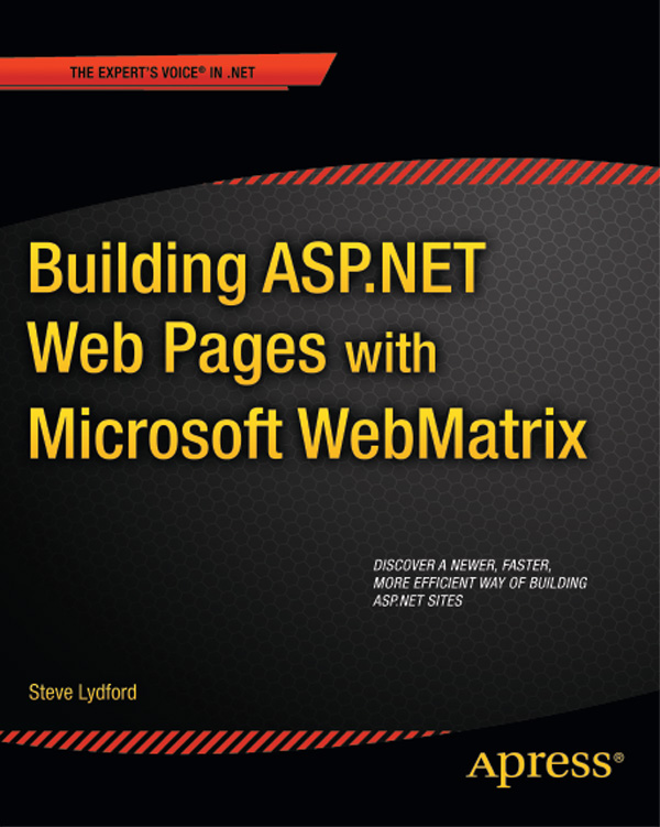 Building ASP.NET Web Pages with Microsoft WebMatrix